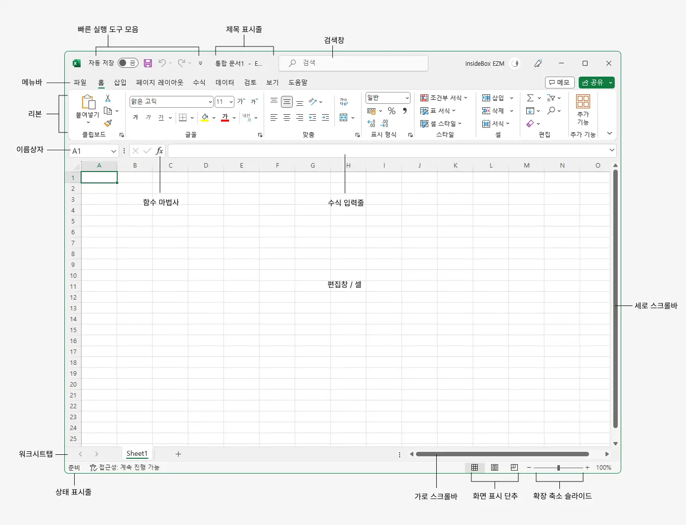 Excel 화면 구성